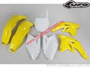 Kit plastice (alb / galben) - Suzuki RM-Z 250 4T ('07-'08) - UFO