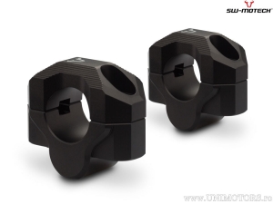 Kit rialzo manubrio 20 mm - materiale: alluminio - colore: nero - per manubrio con diametro 28 mm - SW-Motech