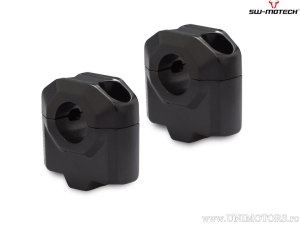 Kit rialzo manubrio 30 mm - materiale: alluminio - colore: nero - per manubrio con diametro 22 mm - SW-Motech
