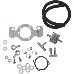 Kit válvula de ventilación de cárter con soporte - Negro, Cromo - DS289126