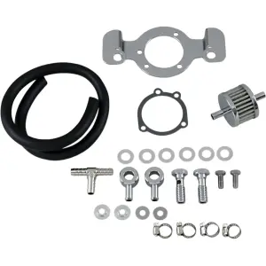 Kit valvola di sfiato carter con supporto - Nero, Cromato - DS289126
