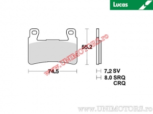 Klocki hamulcowe przednie - MCB703SRT sinterowane SRT - Lucas TRW