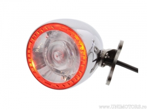 Komplette LED-Stopp mit Universal-Chrom und Bullet 1000 RB Blinker, Rauchglas - Kellermann