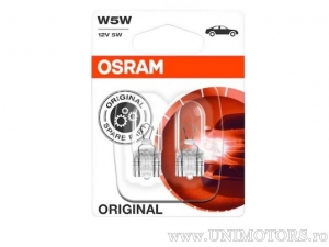 Koplamp zonder sokkel W5W W2.1X9.5D 12V 5W 2st - Osram