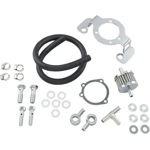Kurbelgehäuse-Entlüftungsventil-Kit mit Halterung – Schwarz, Chrom – DS289082
