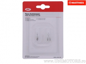 Lâmpada sem soquete W5W W2.1X9.5D JMP Naos 12V 5W conjunto blister de 2 peças - JM