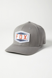 Lässige Fox Emblem Flexfit Kappe [Grau]: Größe - S