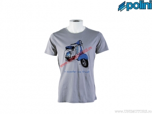Lässiges Scooter-T-Shirt (Größe S) - grau - Polini