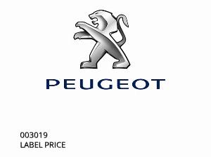 LABEL PRICE - 003019 - Peugeot