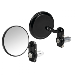 LAMPADA - Specchietti per Estremità Manubrio (Coppia) DERNIER, Vite 13-18 mm, Nero [SPE]
