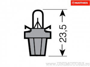 Lampadina con base grigia T5 B8.5D 24V 1.2W - JM