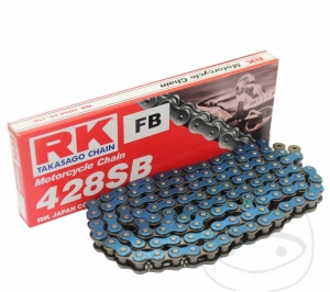 Lant standard albastru RK BL428SB/118 - Kawasaki KE 125 A ('76-'82) / KX 80 R ('91-'92) / KX 80 R 17/14 Zoll ('93-'97) - RK