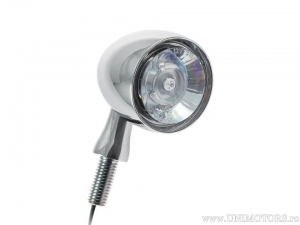 LED мигач Bullet 1000 CHROME с бяло стъкло - Kellermann