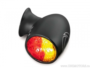LED-Blinker + Bremslicht + Positionslicht Bullet ATTO DF BLACK mit weißem Glas - Kellermann