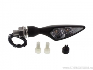 LED Micro Rhombus Extreme BLACK turn signal with white glass FS / SD - Kellermann