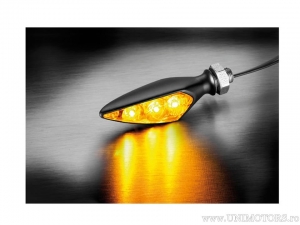 LED Micro Rhombus S BLACK Turn Signal with Smoked Glass FD / SS - Kellermann