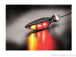 LED Micro Rhombus S DF BLACK Turn Signal + Brake + Position Light with Smoked Glass SD - Kellermann
