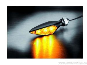 LED Micro Rhombus S Extreme BLACK turn signal with white glass FD / SS - Kellermann