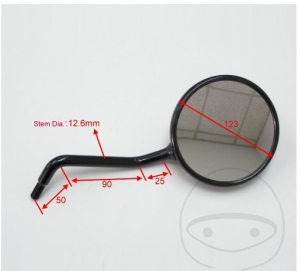 Left Black Mirror M10 (left thread) - Honda XRV 750 Africa Twin ('93-'03) - JM