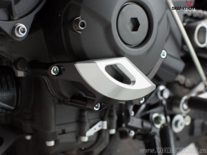 Left engine cover protector - material: black/silver aluminum - Yamaha MT09/Tracer/Tracer900/GT - SW-Motech