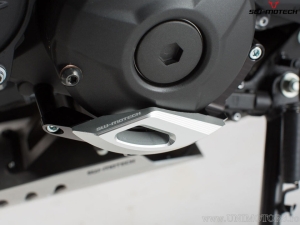 Left engine cover protector - material: black/silver aluminum - Yamaha MT09/Tracer/Tracer900/GT - SW-Motech