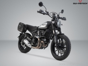Legend Gear LC2 / LC1 Black Edition Side Bag Set with SLC Mounts - Ducati Scrambler Models ('18-) - SW-Motech