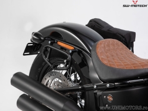 Legend Gear LC2 / LC1 BLK Side Bag Set and SLC Mounts - Harley Softail Str. Bob ('17-)/Std. ('20-)/LowRS (19-) - SW-Motech