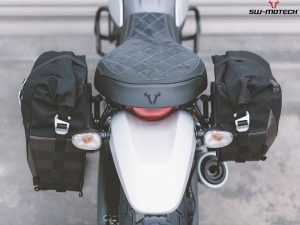Legend Gear LC2 / LC1 Side Bag Set and SLC Mounts - black-brown - Ducati Scrambler models ('14-) - SW-Motech