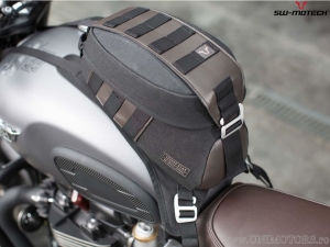 Legend Gear LT2 Strap Tank Bag Splash-Resistant - Canvas - Synthetic Leather / 5.5L / Black-Brown - SW-Motech