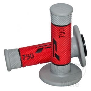 Lenkergriffe Set 790 grau rot schwarz Progrip D: 22 mm L: 115 mm geschlossen - JM