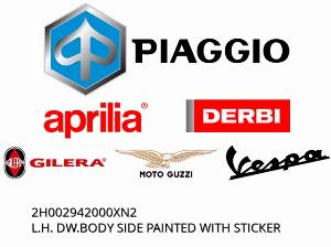 L.H. DW.BODY SIDE PAINTED WITH STICKER - 2H002942000XN2 - Piaggio