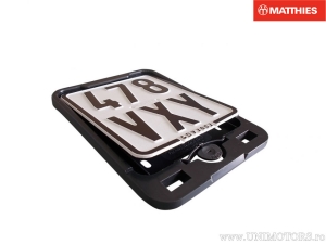 License plate holder, black click, Helmut Seitz, 135 x 110 mm - without advertising - JM