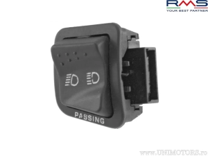 Light switch (low-high beam) - Aprilia Scarabeo / Gilera Runner / Piaggio Beverly / Fly / X7 / X8 / X9 125-250-500cc - RMS