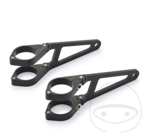 Long Black Aluminum Headlight Bracket for Fork D43 mm - JM