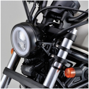 Long Black Aluminum Headlight Bracket for Fork D43 mm - JM