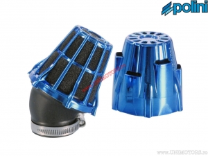 Luftfilter (115mm / 80mm / 42mm, Winkel 30°) - blau chrom - Polini