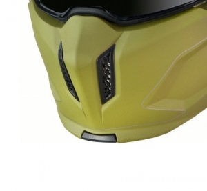 Máscara (protección) protector de mentón para MT Streetfighter SV A6 verde mate (visor solar integrado)