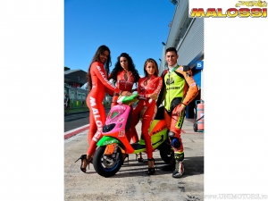 Macacão de corrida (tamanho 44) - vermelho / laranja / amarelo - Malossi