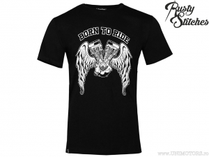 Maglietta casual Rusty Stitches #106 (Born To Ride) Nero - Rusty Stitches