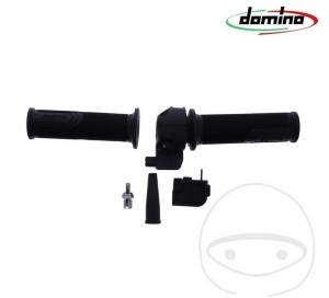 Maner dreapta (comanda acceleratie) carcasa neagra Domino pentru model cu un singur cablu - 36 mm / 120° - JM