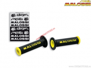 Manoplas (sem lado fechado / comprimento 125mm) - pretas / amarelas - Malossi
