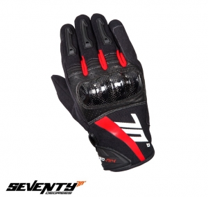 Manusi barbati Racing/Naked vara Seventy model SD-N14 negru/rosu - degete tactile - Negru/rosu, L (9 cm)