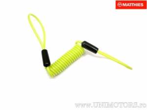 Memoria de bloqueo de disco antirrobo, diámetro 4 mm, longitud 1530 mm, amarillo fluorescente - JM