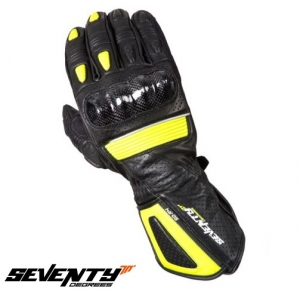 Men's Racing Gloves Summer Seventy Model SD-R4 Black/Yellow - Size: S (7)