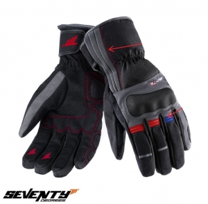 Men's Touring Winter Gloves Seventy model SD-T5 grey/red/blue - WinterTex