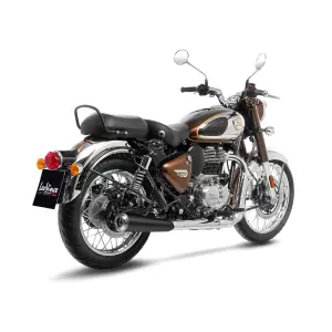Middendemper LV Classic Racer Black Edition Slip-On Mat Zwart - ROYAL ENFIELD CLASSIC 350 ABS ('22-'24) - Leo Vince