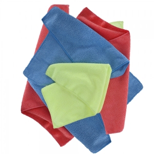 Mikrofaserhandtücher - Packung mit 6 Stück (blau, gelb, rot) - Oxford