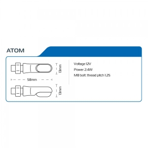 Mini motorcycle turn signals Atom (58x13mm) - set - Oxford