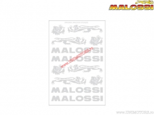 Mini sticker "Malossi" (11.5x16.8cm) - silver chrome - Malossi