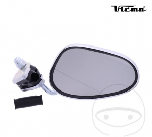 Miroir Universel Droit Chromé Oval de Vicma pour Montage sur Guidon avec Collier - JM